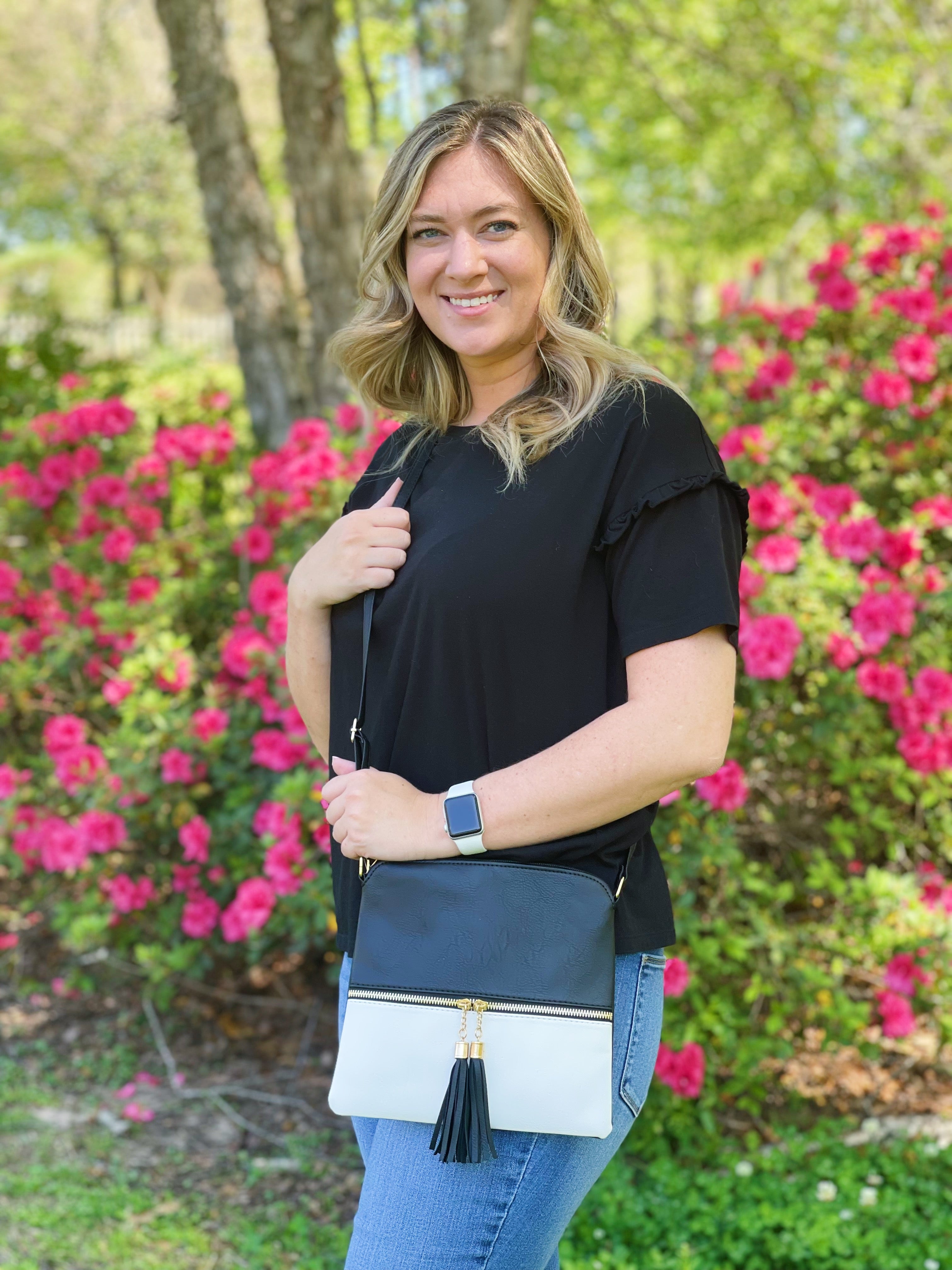 Emily Crossbody- Black & White