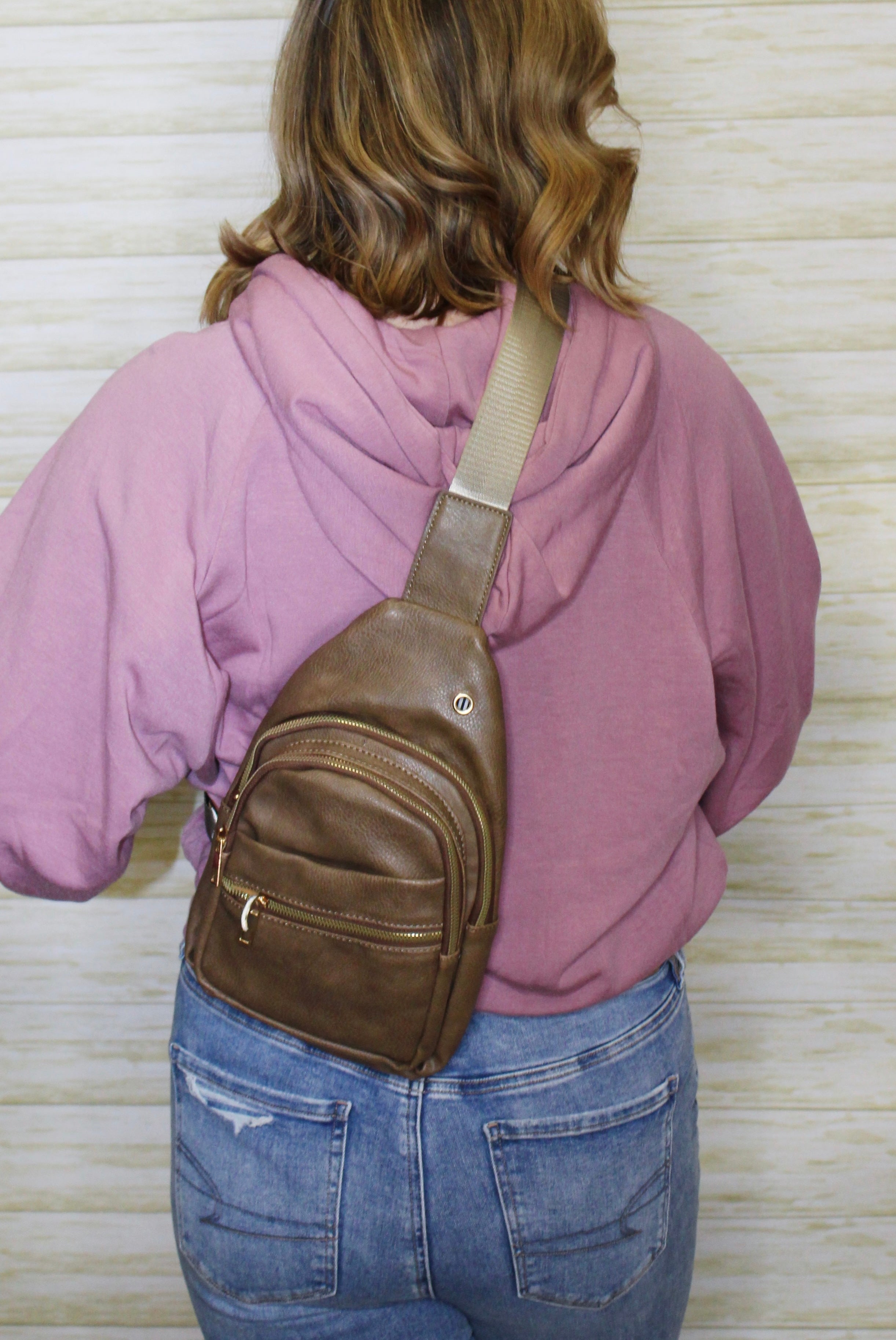 Crossbody Backpack-tan