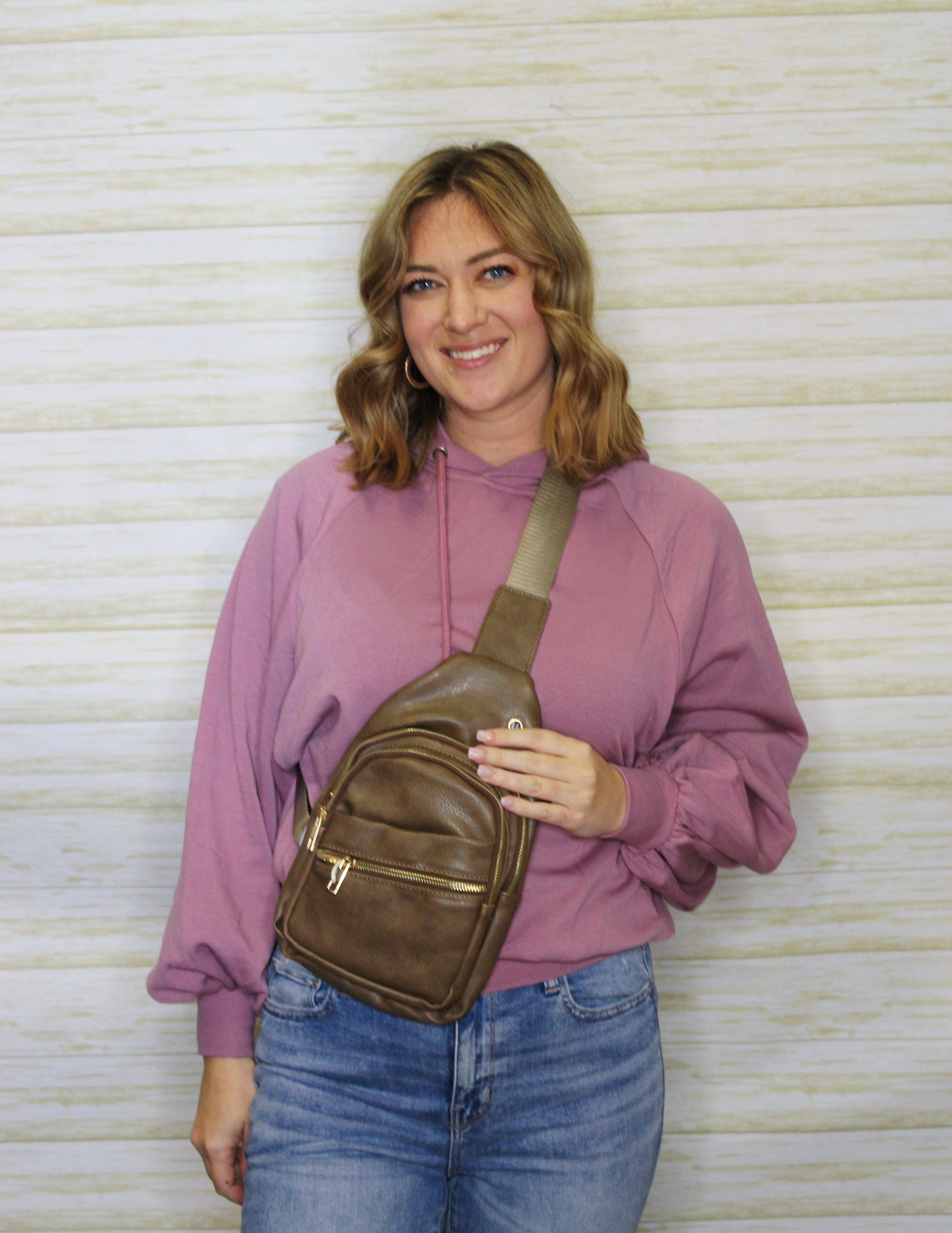 Crossbody Backpack-tan